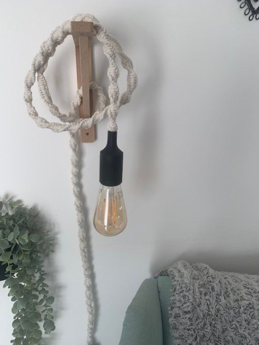 Lampe cordon artisanal en coton - Modèle "Baladeuse"
