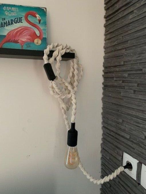 Lampe cordon artisanal en coton - Modèle "Baladeuse"